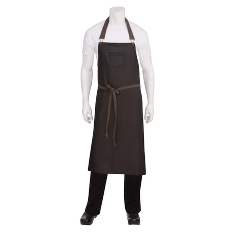 Chef Works ABCWT001-BNB-0 Boulder Chefs Bib Apron 40"L X 39"W Towel Loop