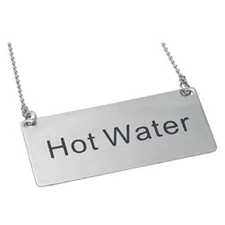 Winco SGN-204 Beverage Chain Sign "Hot Water" 3-1/2"L X 1-3/4"W