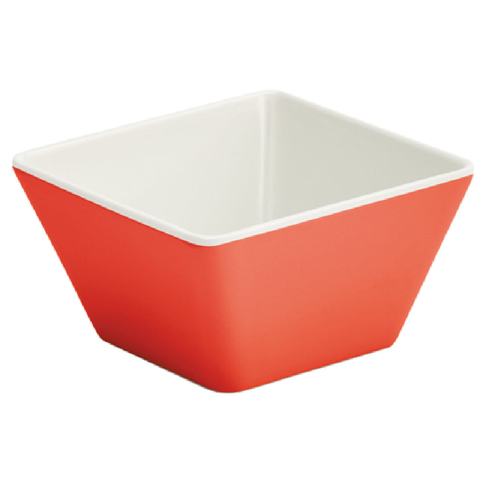 Vollrath V2220040 Melamine Bowl XS Square Red. 1/8 QT. 3 1⁄2" W X 3 1⁄2" L X 2 1⁄8" H. Dishwasher Safe.