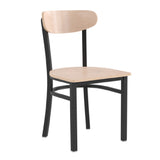 Flash Furniture XU-DG6V5B-NAT-GG Wright Dining Chair 500 Lb. Weight Capacity Wooden Seat And Back