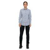 Chef Works SHC05WSBEM Women's Gingham Shirt Long Sleeves Contrast Fabric On Inner Sleeve Band