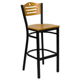 Flash Furniture XU-DG-6H3B-SLAT-BAR-NATW-GG Hercules Series Restaurant Bar Stool