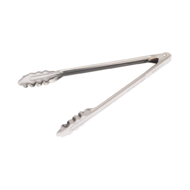 Mercer M21512 - 12" Utility Tong, Scalloped End, 18-0 Stainless Steel