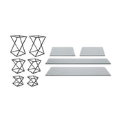 FOH BST012MUM28 Buffet Essentials Twist Smoke Glass On Matte Black Includes Two BRI005BKI28 Twist Risers Set Of 3 Matte Black