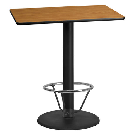 Flash Furniture XU-NATTB-3042-TR24B-4CFR-GG Table 42"W X 30"D X 43-1/8"H Bar Height