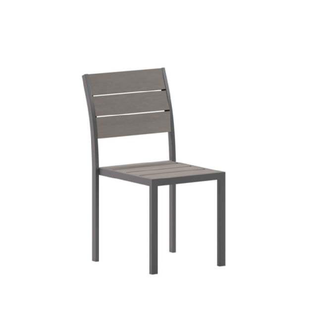 Flash Furniture SB-CA108-GRY-GG Finch Patio Chair 300 Lbs Weight Capacity Stackable