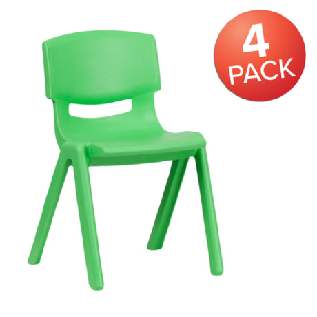 Flash Furniture 4-YU-YCX4-004-GREEN-GG Whitney Stacking Chair 286 Lb. Weight Capacity