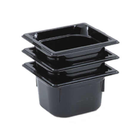 Vollrath 8062420 Super Pan® 1/6 GN Food Pan 2-1/2" Deep Low-temp Polycarbonate Black Plastic