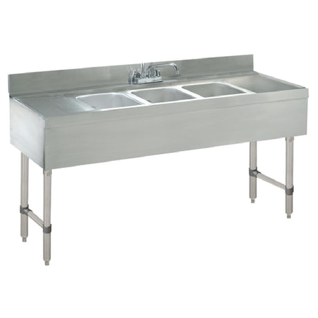 Advance Tabco CRB-83C Underbar Basics™ Sink Unit 3-compartment 96"W X 21"D X 33"H Overall