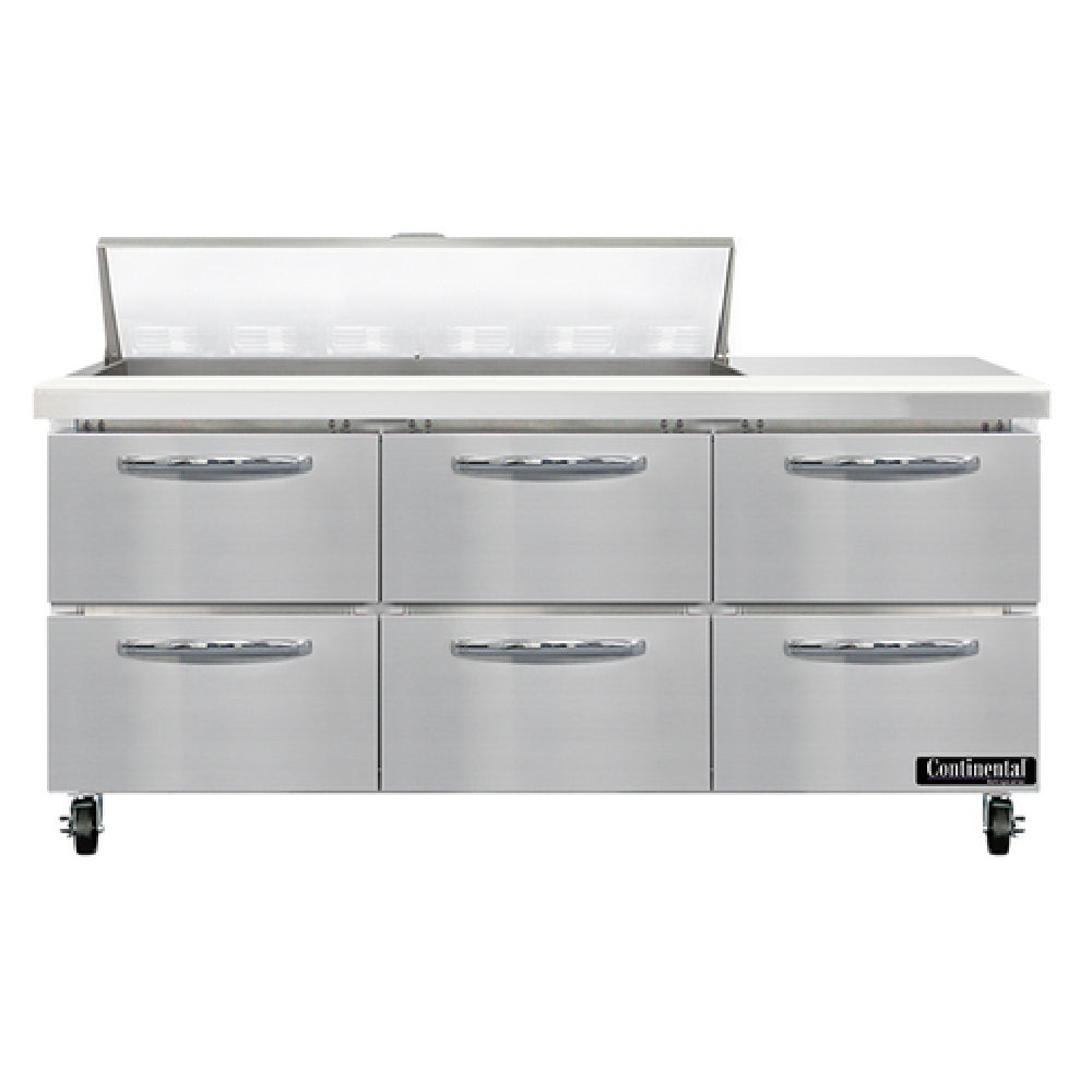 Continental Refrigerator SW72N12-D Sandwich Unit 72"W 20.6 Cu Ft Capacity