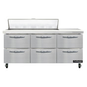 Continental Refrigerator SW72N12-D Sandwich Unit 72"W 20.6 Cu Ft Capacity