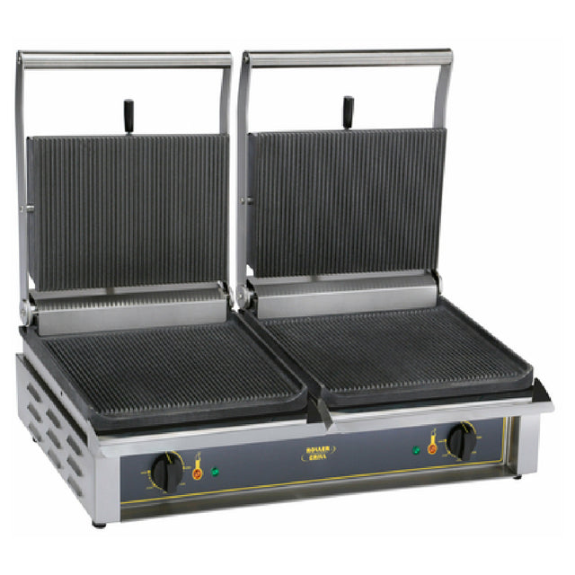 Equipex DIABLO_GLSR Roller Grill Panini Grill Cast Iron Grooved Top & Grooved Bottom Griddle Plates