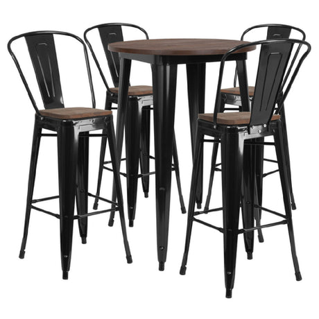 Flash Furniture CH-WD-TBCH-25-GG Table And Chair Set (1) 30" Round Table (4) Stools