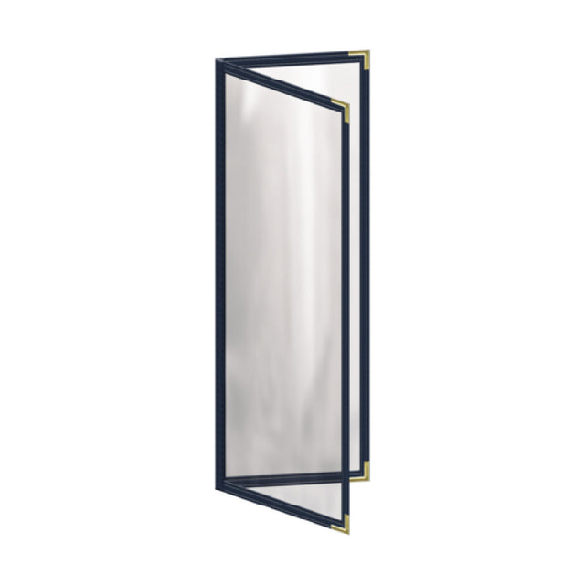 Risch TED 4.25X14 Deluxe Clear Sewn Menu Cover 4-1/4" X 14" Double
