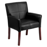 Flash Furniture BT-353-BK-LEA-GG Executive Side Reception Chair 250 Lb. Weight Capacity