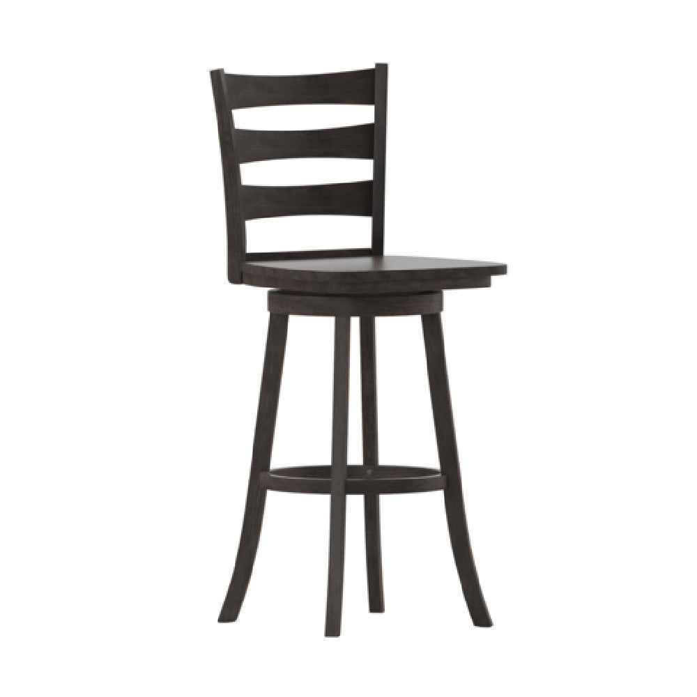 Flash Furniture ES-UN-31WS-29-GY-GG Liesel Swivel Barstool Ladderback Solid Wood Seat