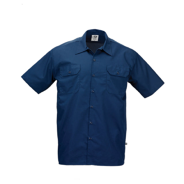 Mercer Culinary M60250NBM Metro Edge® Brewer/Work Shirt Unisex (7) Traditional Buttons