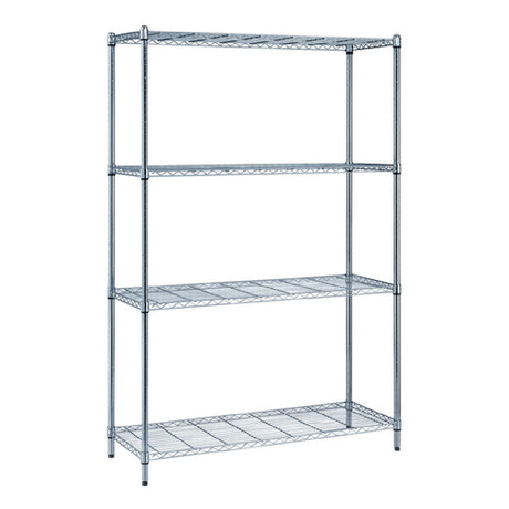 Quantum RWR72-2436LD_BLACK - Convenient Shelving Unit Pack, 4-tier, 36"W X 24"D X 72"H