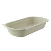 PacknWood 210APUREC750BRF - Sugarcane Container, 25oz., 9"L X 5.3"W X 1.4"H