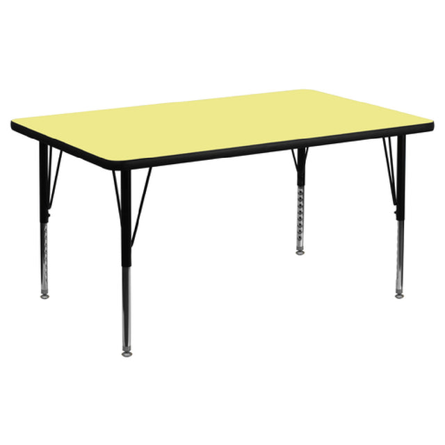 Flash Furniture XU-A3672-REC-YEL-T-P-GG Activity Table 72"W X 36"D X 16-1/8" To 25-1/8" Adjustable Height