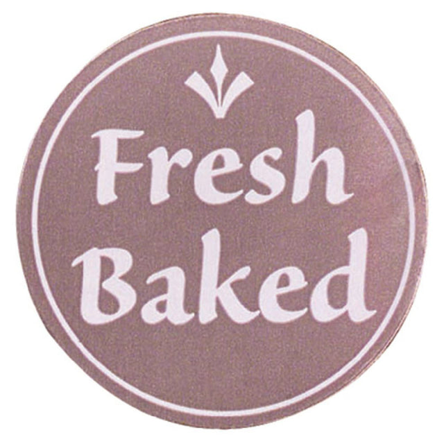 Hubert 36656 - Food Information Label, "Fresh Baked", 1-1/2" Dia.