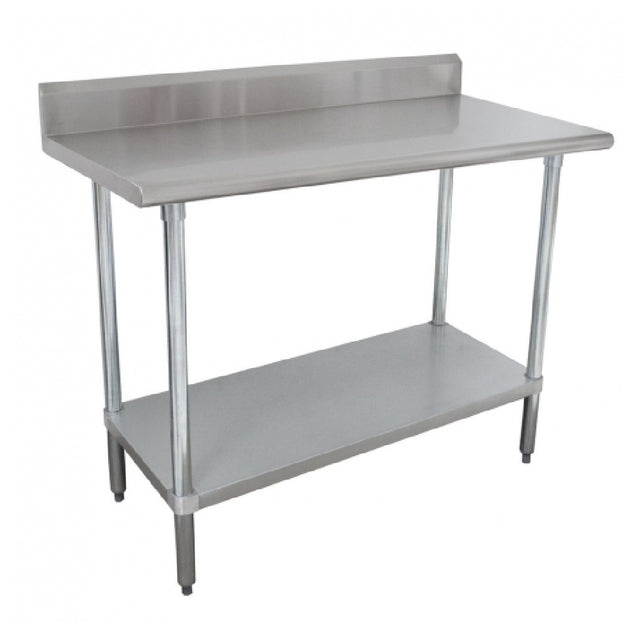 Empura Stainless EM-LAG-SB-3048 Commercial Work Table 48"W X 30"D X 34"H 18g/430 Stainless Steel With Galvanized Legs And Undershelf With 4" Upturn