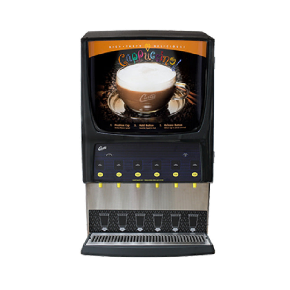 Curtis PCGT6300 G3 Primo Cappuccino™ Machine 6 Station Dispenser (2) 3 Lb & (1) 10 Lb Hoppers