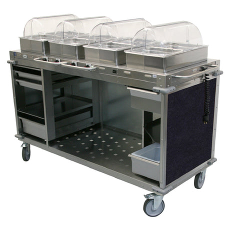 Cadco CBC-HHHH-L4-4 MobileServ® Mobile Hot Buffet Cart (4) Hot Full Size Buffet Servers