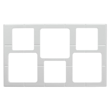 Hubert 47428 - Cold Tile, 6-compartment, Holds (3) Garnish Bowls (#55972,39441,80599,68857,17116,27629) & (3) Garnish Bowls (#58910,12778,12682,97102,91089,89498)