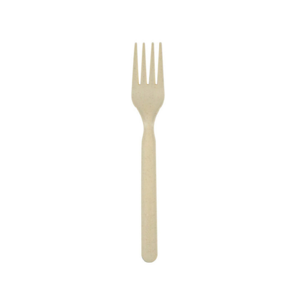 PacknWood 210CVPL711BB - Bamboo Fiber Fork, 6.7"L, Unwrapped Compostable & Heat Proof Corn