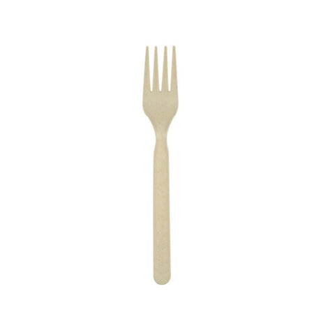 PacknWood 210CVPL711BB - Bamboo Fiber Fork, 6.7"L, Unwrapped Compostable & Heat Proof Corn