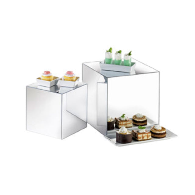 Cal Mil MC700 Mirror Display Riser Cubes Set Of 3 Nestable