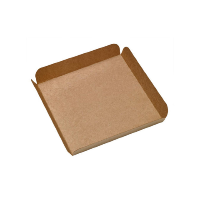 PacknWood 209CAR23K - Square Tray With Foldable Edges, 7.48"W X 7.48"D X 0.79"H, Brown