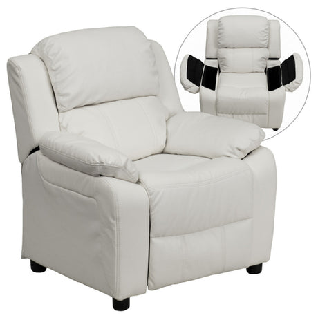 Flash Furniture BT-7985-KID-WHITE-GG Kids Recliner 25"W X 26"- 39"D X 28"H Contemporary Style