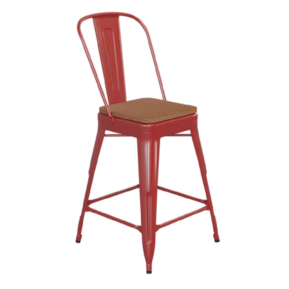 Flash Furniture CH-31320-24GB-RED-PL2T-GG Kai Bar Stool 500 Lb. Weight Capacity