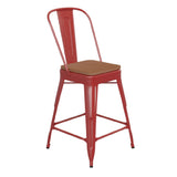 Flash Furniture CH-31320-24GB-RED-PL2T-GG Kai Bar Stool 500 Lb. Weight Capacity