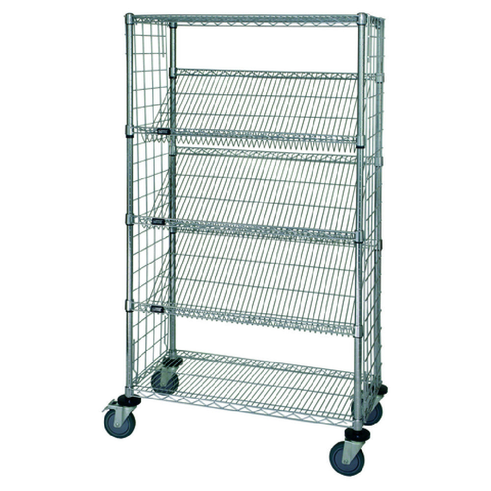 Quantum WRCSL5-63-2436EP Slanted Shelf Enclosure Cart 36"W X 24"D X 69"H 1200 Lbs. Load Capacity