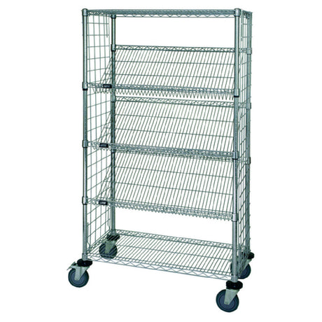 Quantum WRCSL5-63-2448EP - Slanted Shelf Enclosure Cart, 48"W X 24"D X 69"H, 1200 Lbs. Load Capacity
