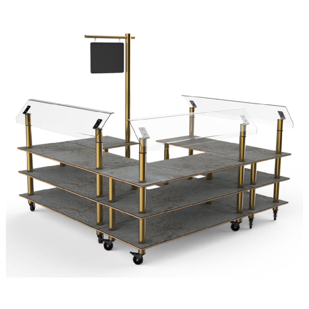 Steelite MGCMLB06GBXW Mogogo Buffet Solutions Modular Salad Station 3-tier 100-1/2" X 100-1/2" X 94"H