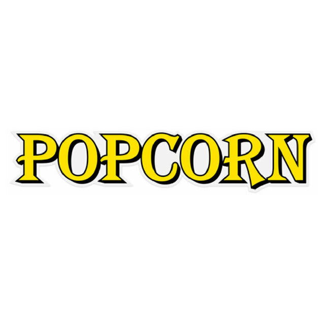 Winco POP-8RC-D Decal "POPCORN" Gold Font / White Background