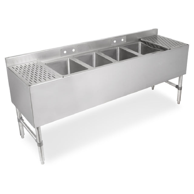 John Boos UBS4-2172-2D12 Underbar Sink Unit 4-compartment 72"W X 21"D X 32-1/2"H Overall Size