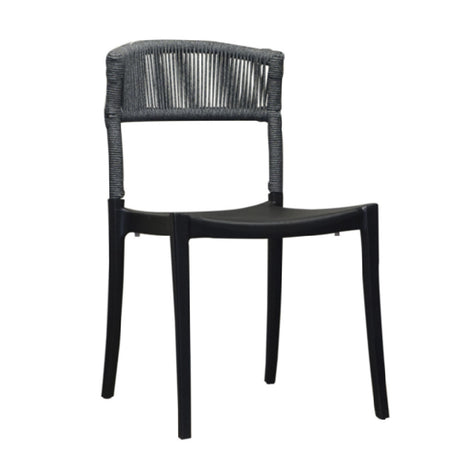 Grosfillex UT837017 - Tahoe Sidechair, Corded Rope Backrest, Weather & UV-resistant