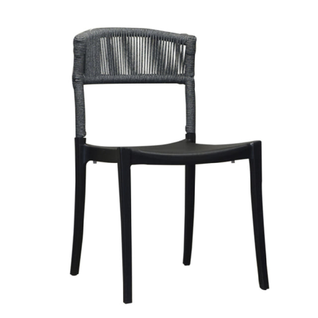 Grosfillex UT837017 - Tahoe Sidechair, Corded Rope Backrest, Weather & UV-resistant