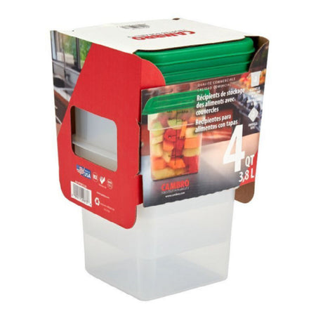 Cambro 4SFSPPRP3190 - Multi Pack Translucent Container And Lid, 4 Qt. Capacity, Square