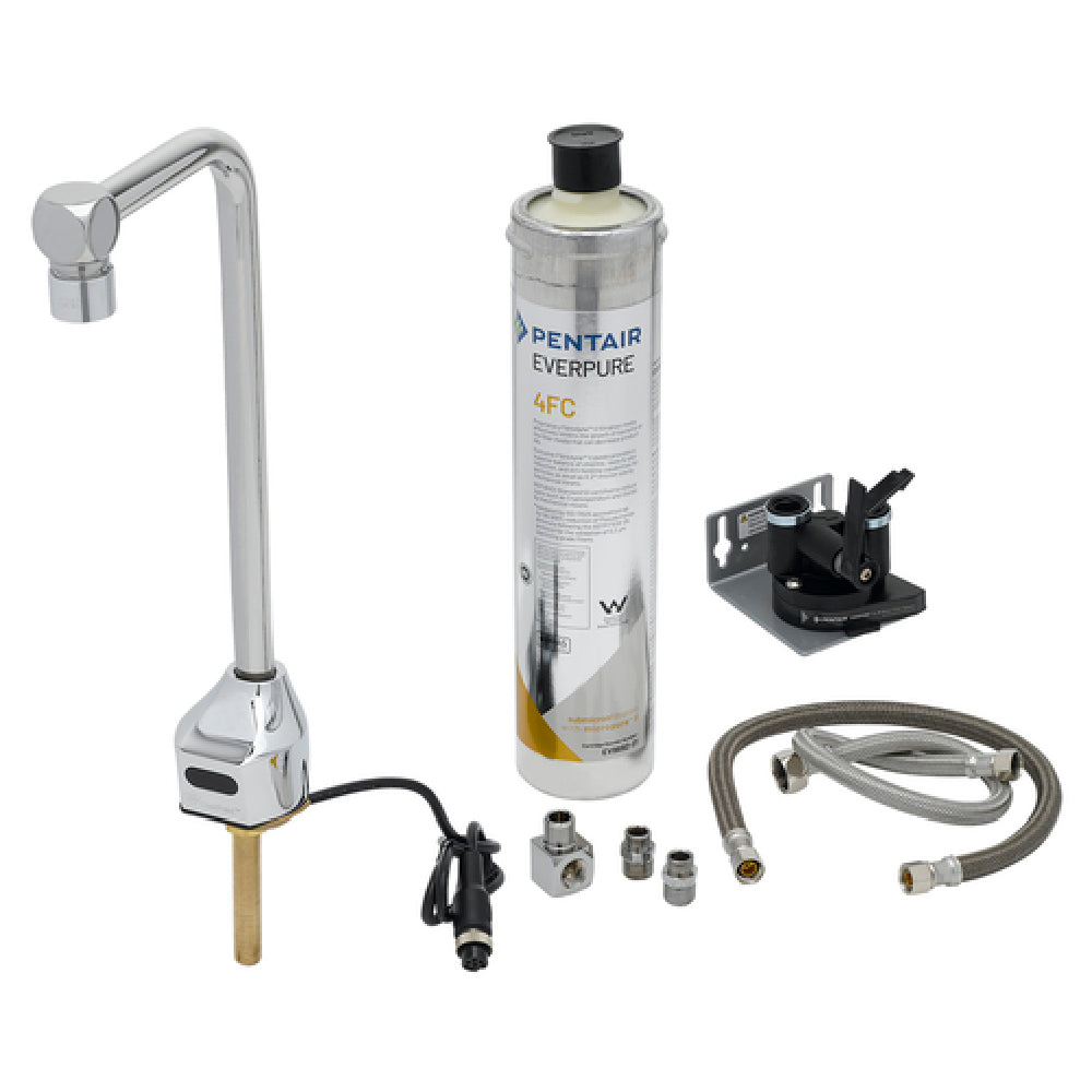 T&S Brass EC-1210-12-WFK ChekPoint™ Electronic Glass Filler With Water Filtration Kit