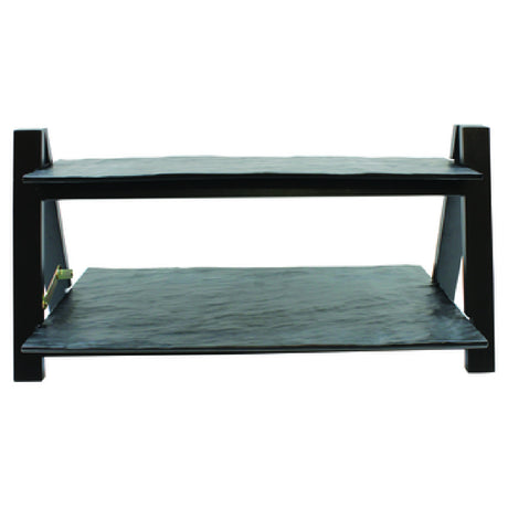 Tablecraft RMG2KITBK Frostone Collection™ Riser Set 2-step Black Frame With Black Shelves