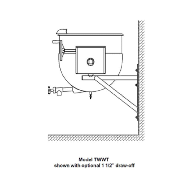 Legion TWWT-40MV Direct Steam Tilting Wall-Mount Kettle With Mixer 40-gallon