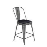 Flash Furniture XU-DG-TP001B-24-PL1B-GG Lincoln Bar Stool 24" Seat Height 500 Lb. Weight Capacity