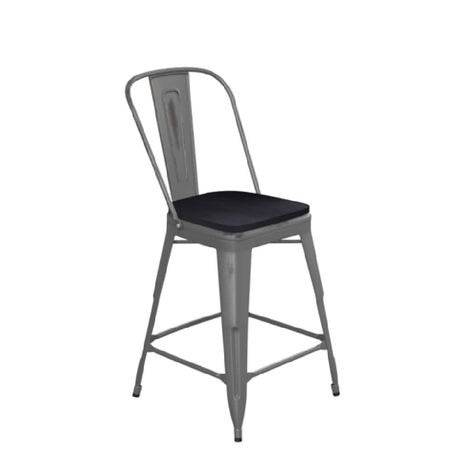 Flash Furniture XU-DG-TP001B-24-PL1B-GG Lincoln Bar Stool 24" Seat Height 500 Lb. Weight Capacity