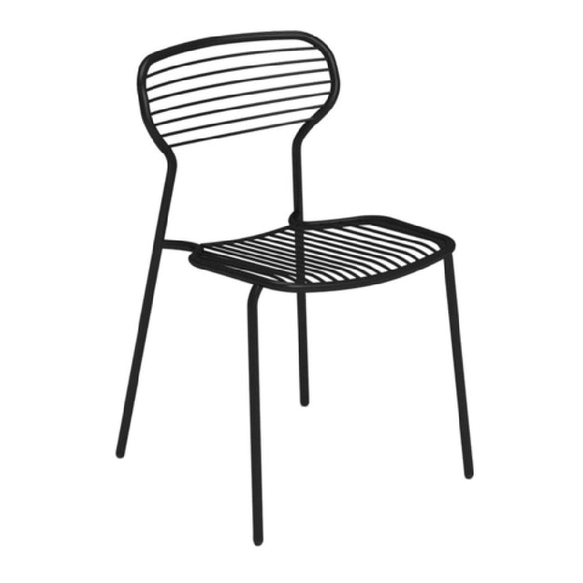 Emuamericas Llc E1300-16 Apero Stacking Side Chair Outdoor/indoor Steel Rods Back And Seat